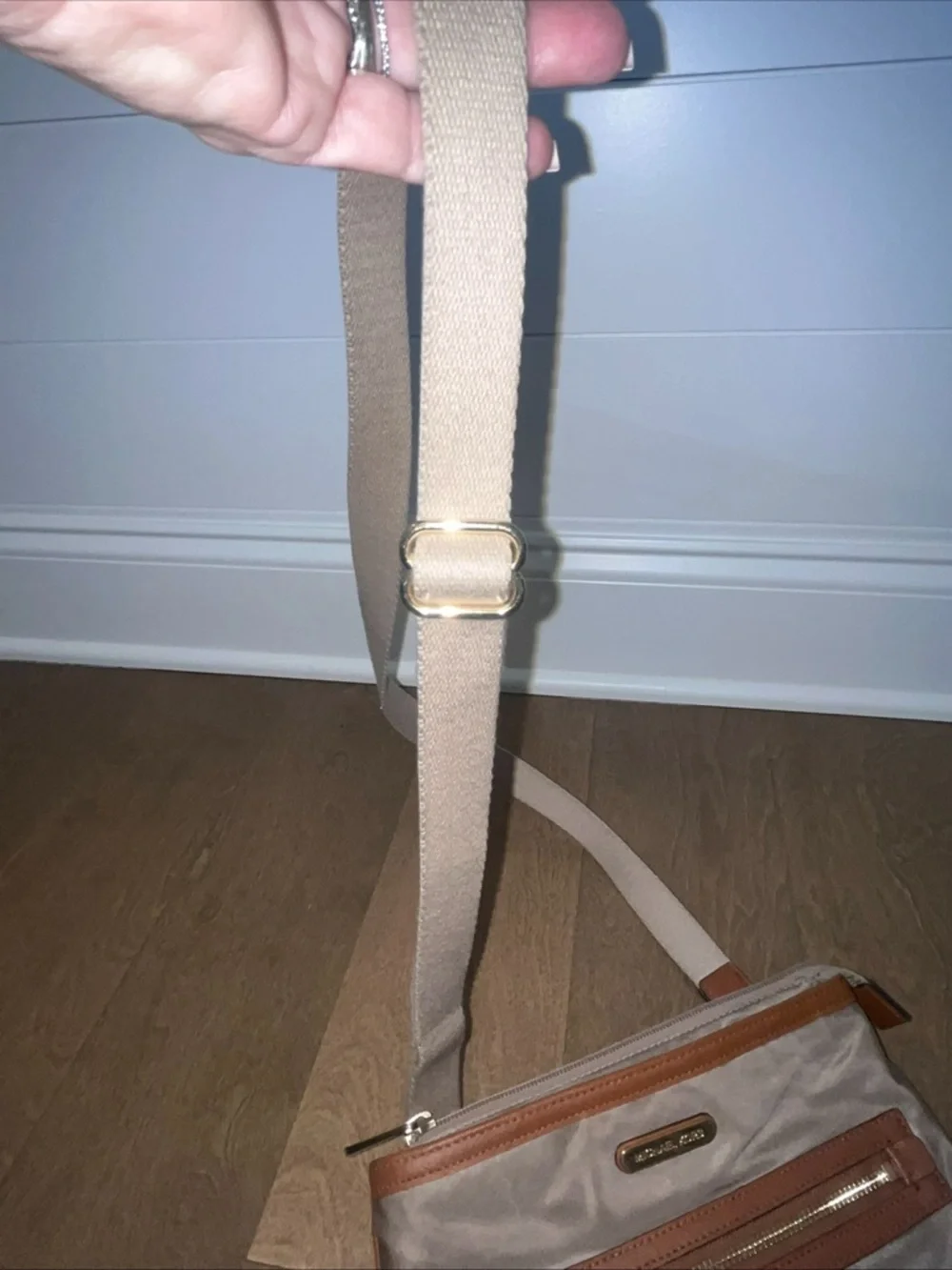 Michael Kors Kempton Nylon Crossbody Bag Beige & Brown